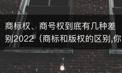 商标权、商号权到底有几种差别2022（商标和版权的区别,你知道多少?）