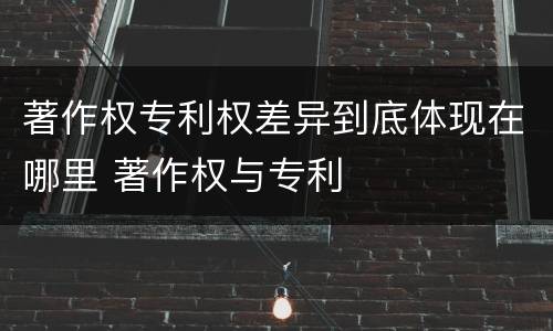 著作权专利权差异到底体现在哪里 著作权与专利