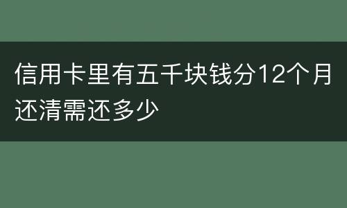 信用卡里有五千块钱分12个月还清需还多少