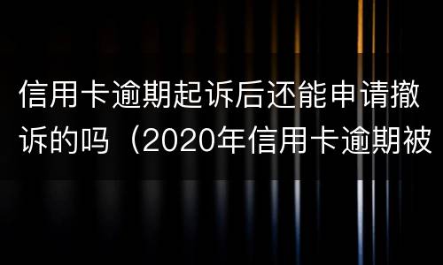 信用卡逾期起诉后还能申请撤诉的吗（2020年信用卡逾期被起诉立案后怎么解决）