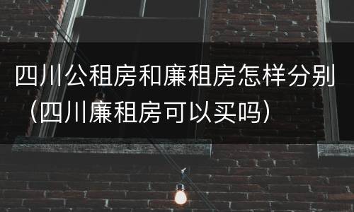 四川公租房和廉租房怎样分别（四川廉租房可以买吗）