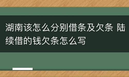 湖南该怎么分别借条及欠条 陆续借的钱欠条怎么写