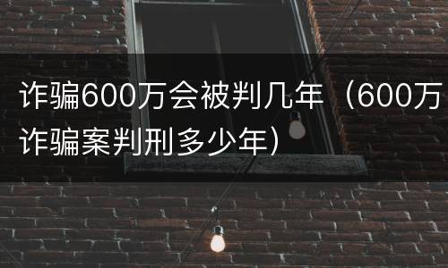 诈骗600万会被判几年（600万诈骗案判刑多少年）