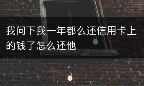 我问下我一年都么还信用卡上的钱了怎么还他