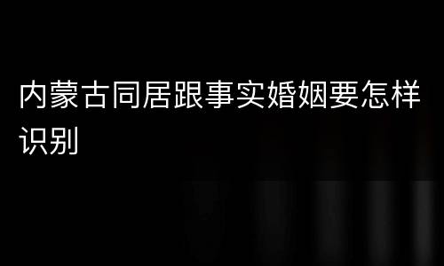 内蒙古同居跟事实婚姻要怎样识别