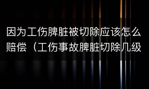 因为工伤脾脏被切除应该怎么赔偿（工伤事故脾脏切除几级,赔偿多少钱）