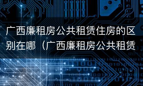 广西廉租房公共租赁住房的区别在哪（广西廉租房公共租赁住房的区别在哪查）