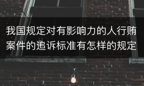 我国规定对有影响力的人行贿案件的追诉标准有怎样的规定