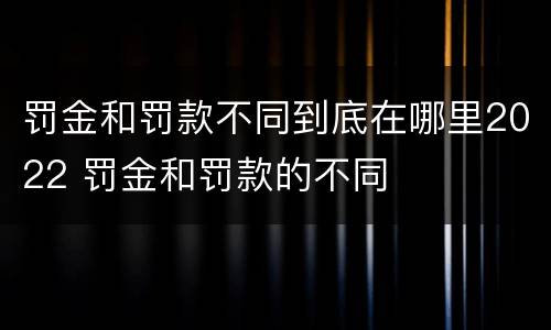 罚金和罚款不同到底在哪里2022 罚金和罚款的不同