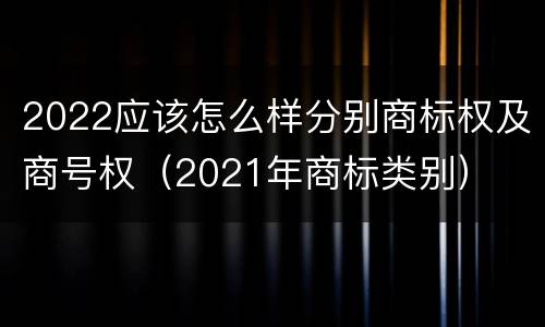 2022应该怎么样分别商标权及商号权（2021年商标类别）