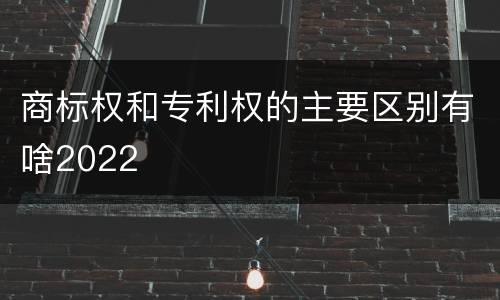 商标权和专利权的主要区别有啥2022