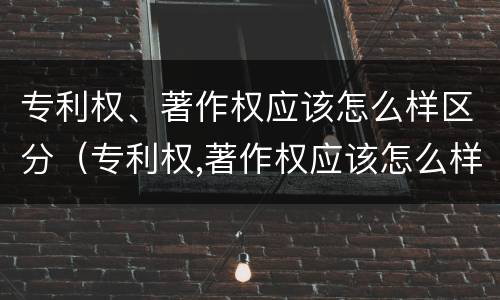 专利权、著作权应该怎么样区分（专利权,著作权应该怎么样区分等级）