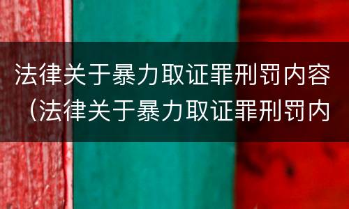 法律关于暴力取证罪刑罚内容（法律关于暴力取证罪刑罚内容的规定）