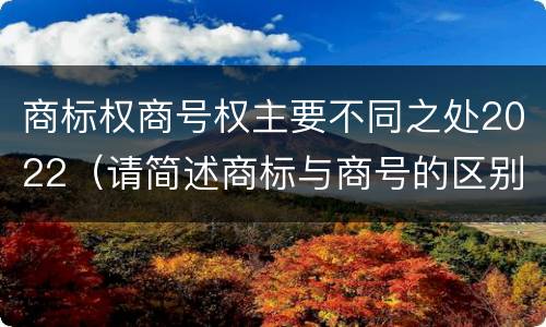 商标权商号权主要不同之处2022（请简述商标与商号的区别）