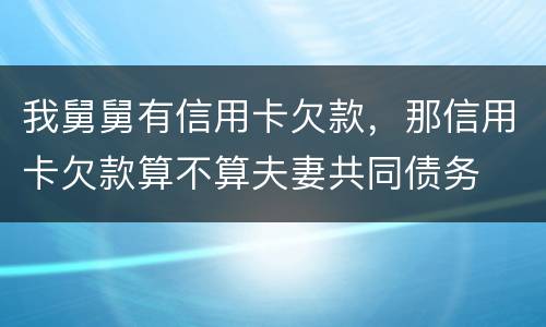 我舅舅有信用卡欠款，那信用卡欠款算不算夫妻共同债务