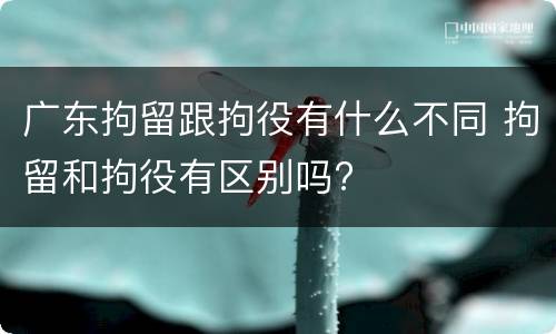 广东拘留跟拘役有什么不同 拘留和拘役有区别吗?