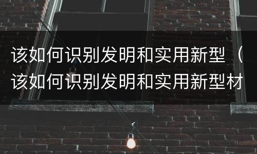 该如何识别发明和实用新型（该如何识别发明和实用新型材料）