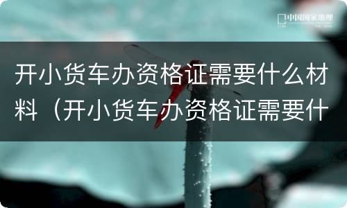 开小货车办资格证需要什么材料（开小货车办资格证需要什么材料呢）