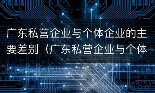 广东私营企业与个体企业的主要差别（广东私营企业与个体企业的主要差别是什么）