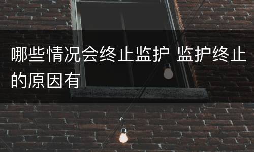 哪些情况会终止监护 监护终止的原因有