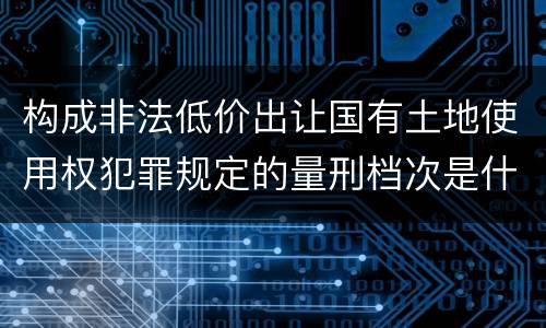 构成非法低价出让国有土地使用权犯罪规定的量刑档次是什么样的