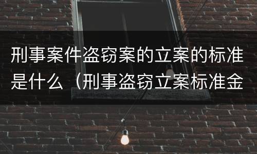 刑事案件盗窃案的立案的标准是什么（刑事盗窃立案标准金额）