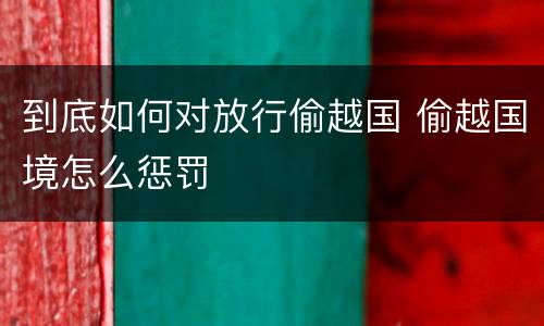 到底如何对放行偷越国 偷越国境怎么惩罚