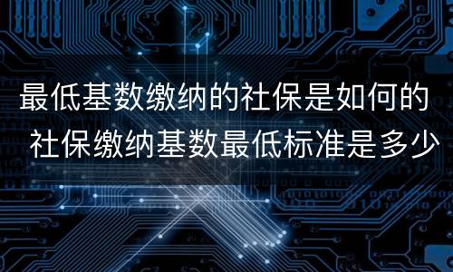 最低基数缴纳的社保是如何的 社保缴纳基数最低标准是多少