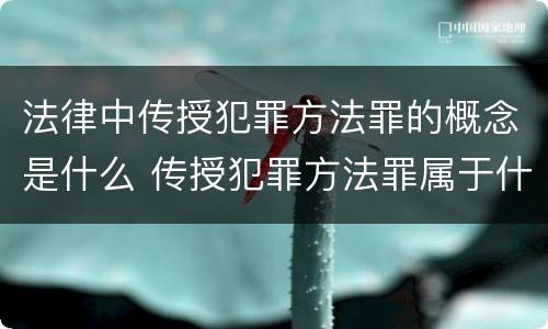 法律中传授犯罪方法罪的概念是什么 传授犯罪方法罪属于什么犯罪类型