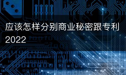 应该怎样分别商业秘密跟专利2022