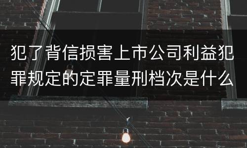 犯了背信损害上市公司利益犯罪规定的定罪量刑档次是什么