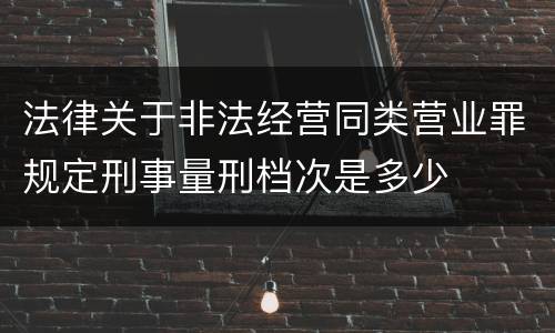 法律关于非法经营同类营业罪规定刑事量刑档次是多少