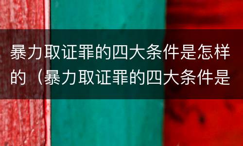 暴力取证罪的四大条件是怎样的（暴力取证罪的四大条件是怎样的呢）