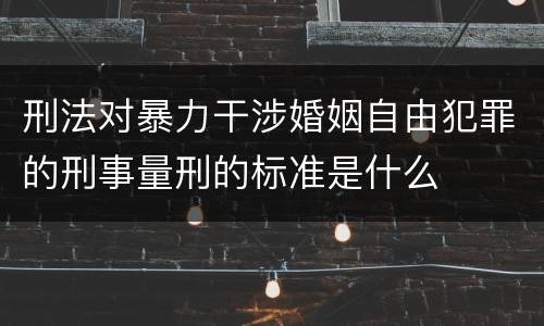 刑法对暴力干涉婚姻自由犯罪的刑事量刑的标准是什么