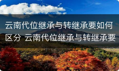 云南代位继承与转继承要如何区分 云南代位继承与转继承要如何区分呢