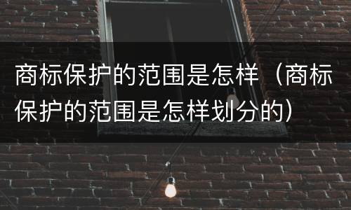 商标保护的范围是怎样（商标保护的范围是怎样划分的）