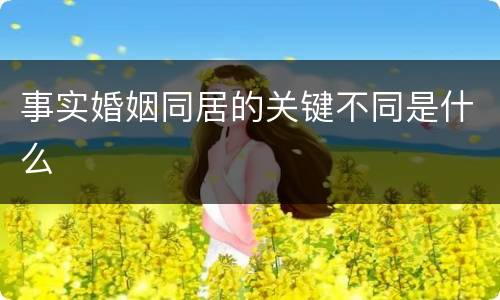 事实婚姻同居的关键不同是什么