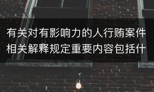 有关对有影响力的人行贿案件相关解释规定重要内容包括什么