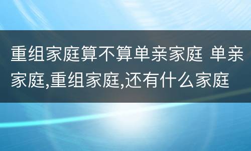 重组家庭算不算单亲家庭 单亲家庭,重组家庭,还有什么家庭