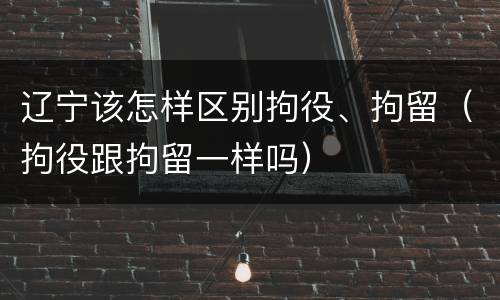 辽宁该怎样区别拘役、拘留（拘役跟拘留一样吗）