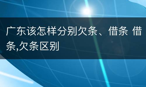 广东该怎样分别欠条、借条 借条,欠条区别