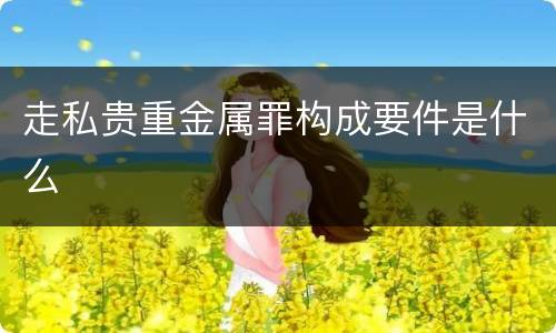 走私贵重金属罪构成要件是什么