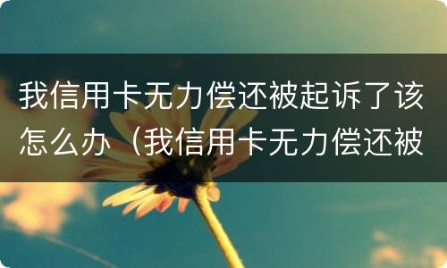 我信用卡无力偿还被起诉了该怎么办（我信用卡无力偿还被起诉了该怎么办理）