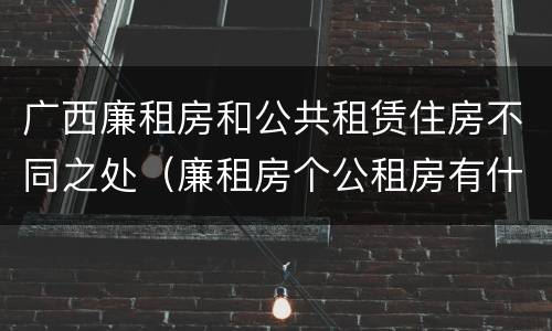 广西廉租房和公共租赁住房不同之处（廉租房个公租房有什么区别）