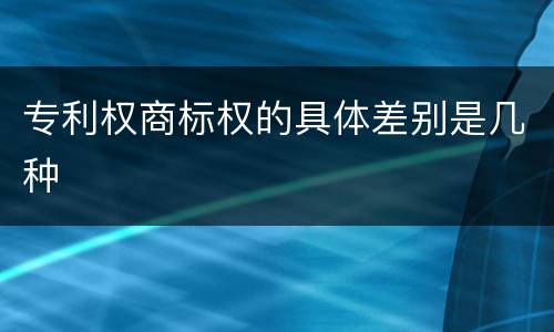 专利权商标权的具体差别是几种