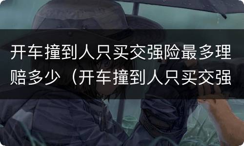 开车撞到人只买交强险最多理赔多少（开车撞到人只买交强险最多理赔多少）