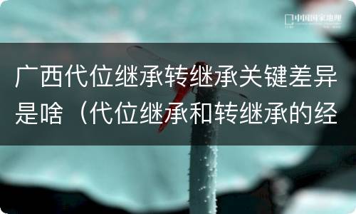 广西代位继承转继承关键差异是啥（代位继承和转继承的经典案例）