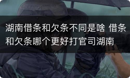 湖南借条和欠条不同是啥 借条和欠条哪个更好打官司湖南