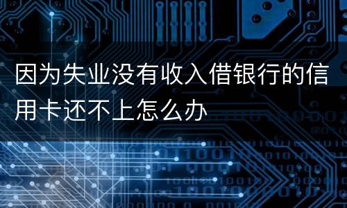 因为失业没有收入借银行的信用卡还不上怎么办