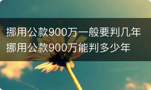 挪用公款900万一般要判几年 挪用公款900万能判多少年